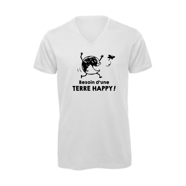  TERRE HAPPY ! - Tshirt message Homme - modèle B&C - Inspire V/men