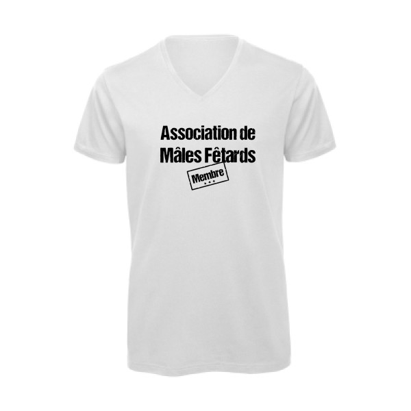 T-shirt bio col V Homme original - Association de Mâles Fêtards -