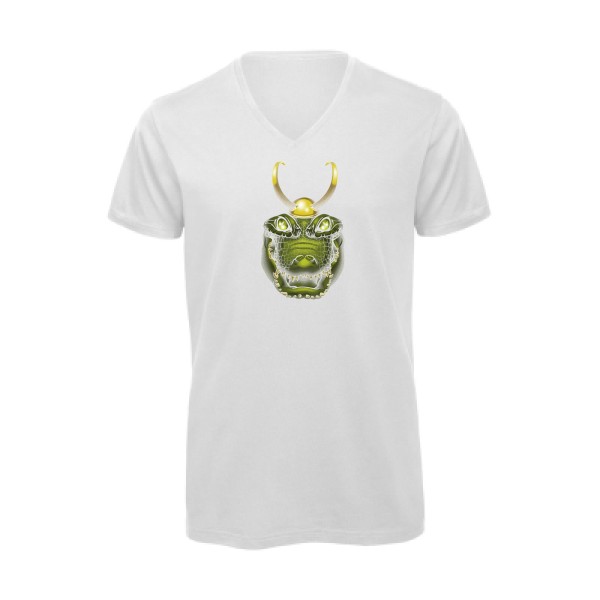 Alligator smile - T-shirt bio col V animaux -B&C - Inspire V/men