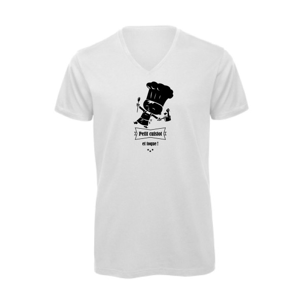 T-shirt bio col V Homme original - petit cuistot -