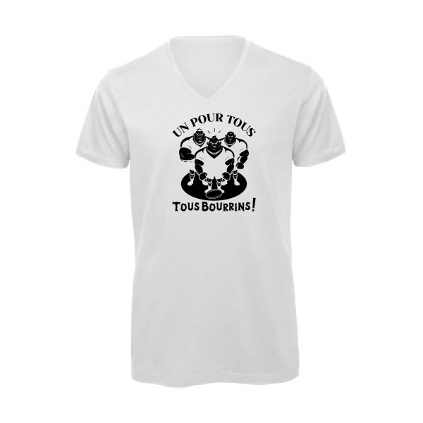 T-shirt bio col V - B&C - Inspire V/men - Un pour tous, Tous bourrins !