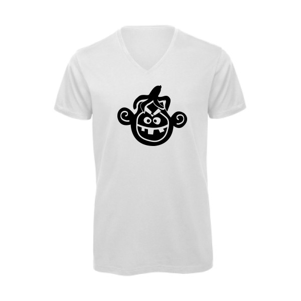 T-shirt bio col V Homme original - Monkey - rueduteeshirt.com