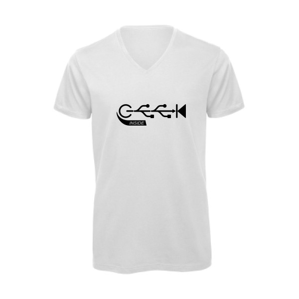 T-shirt bio col V Homme geek - Geek inside - 