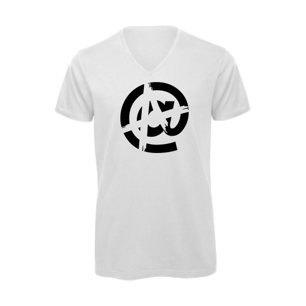 T-shirt bio col V geek et original Homme  - @narT - 