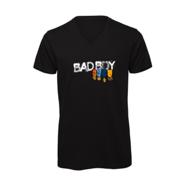T-shirt bio col V original Homme  - bad boy 7_C - 