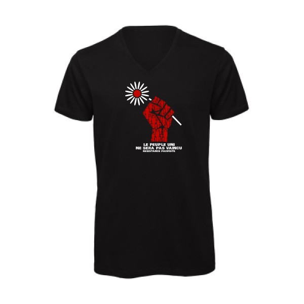 Resistance Pacifiste - T-shirt bio col V original Homme  -B&C - Inspire V/men - Thème peace and love -