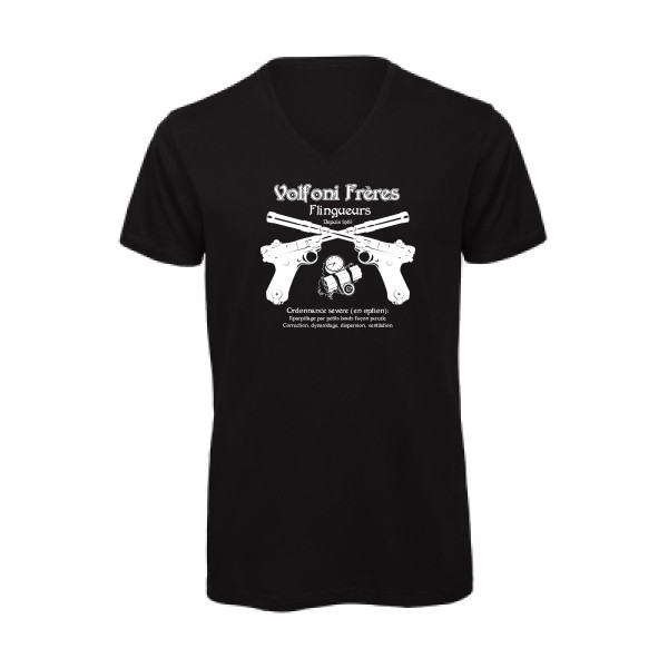 Volfoni Frère -T-shirt bio col V  Homme  vintage -B&C - Inspire V/men -thème  rétro et vintage - 