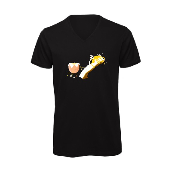 Facehugger'eggs - T-shirt bio col V Homme imprimé- B&C - Inspire V/men - thème inclassable et imprimé -