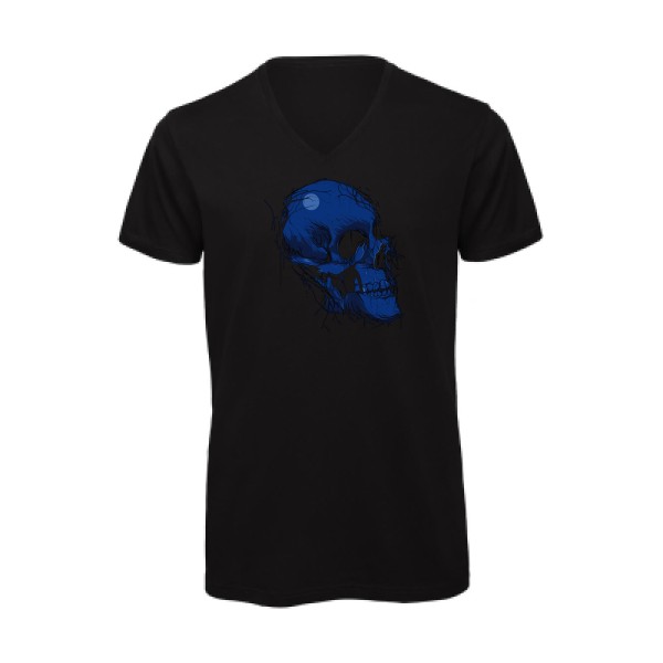 Maiden skull-T-shirt bio col V tete de mort -
