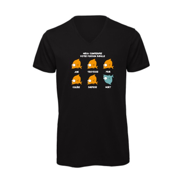 Mieux comprendre votre poisson bubulle -T-shirt bio col V drôle Homme -B&C - Inspire V/men -thème humour -