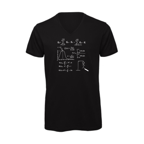 Mathhhh - T-shirt bio col V drôle Homme - modèle B&C - Inspire V/men -thème humour et math -
