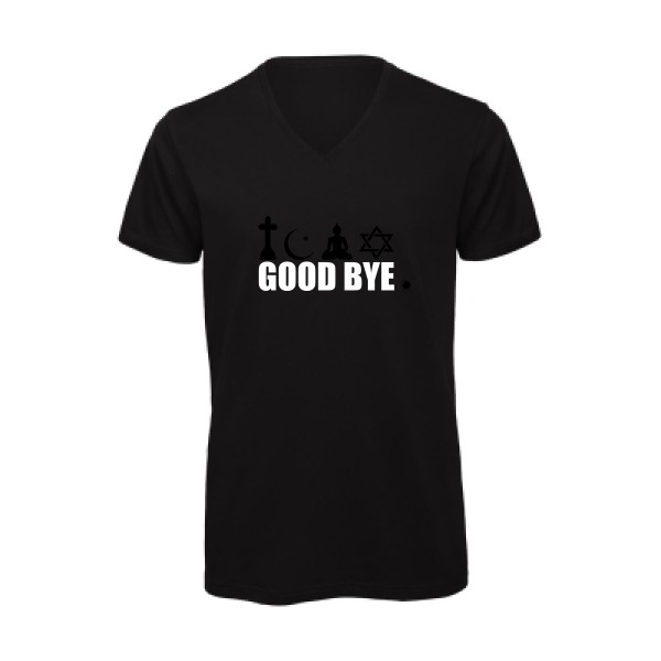 T-shirt bio col V Homme original - Good bye - 
