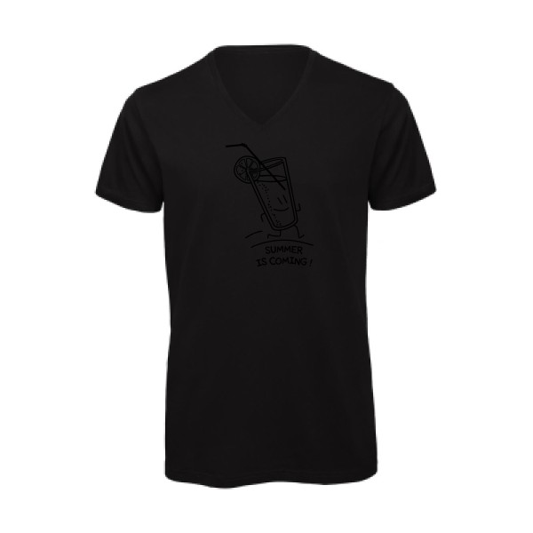 T-shirt bio col V original Homme  - Summer is coming ! - 