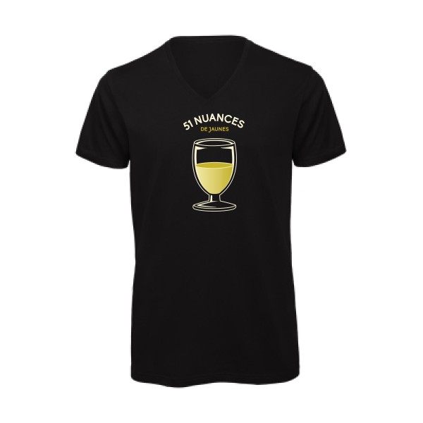 51 nuances de jaunes -  T-shirt bio col V Homme - B&C - Inspire V/men - thème t-shirt  humour alcool  -