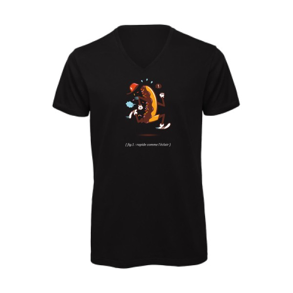 Rapide 3 -T-shirt bio col V dessin - Homme -B&C - Inspire V/men -thème  humour et absurde - 