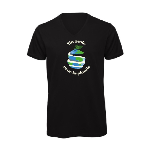 Un p'tit zeste... -T-shirt bio col V ecolo original - Homme -B&C - Inspire V/men -thème  ecologie - 