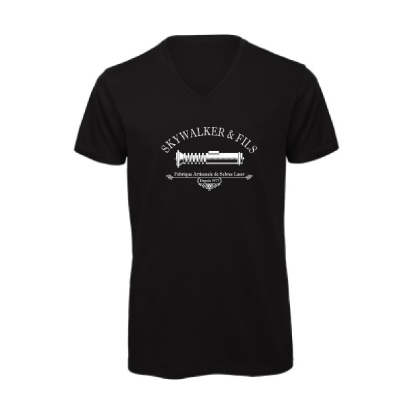 Skywalker & Fils - T-shirt bio col V Geek pour Homme -modèle B&C - Inspire V/men - thème star wars -
