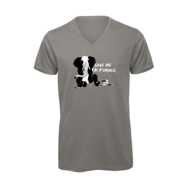 pandaléphant- T-shirt bio col V imprimé original -B&C - Inspire V/men