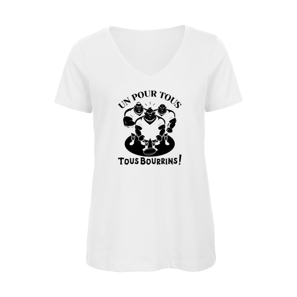 T-shirt femme bio col V - B&C - Inspire V/women  - Un pour tous, Tous bourrins !