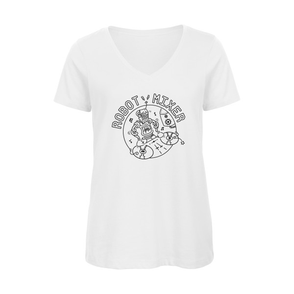 T-shirt femme bio col V - B&C - Inspire V/women  - Robot Mixer