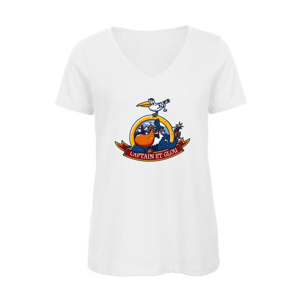 Captain et glou- Tee shirt marin humour -B&C - Inspire V/women 