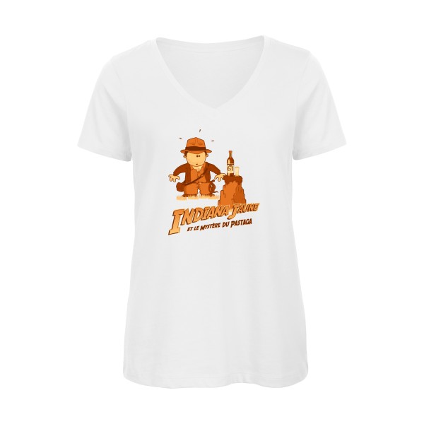 Indiana - T-shirt femme bio col V Femme alcool - B&C - Inspire V/women  - thème alcool et parodie-
