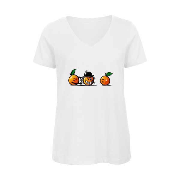 T-shirt femme bio col V - B&C - Inspire V/women  - Orange Mécanique