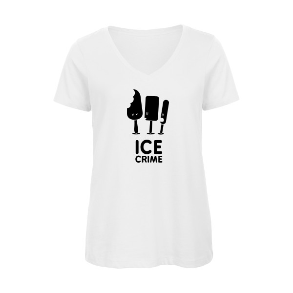 T-shirt femme bio col V original Femme  - Ice Crime - 