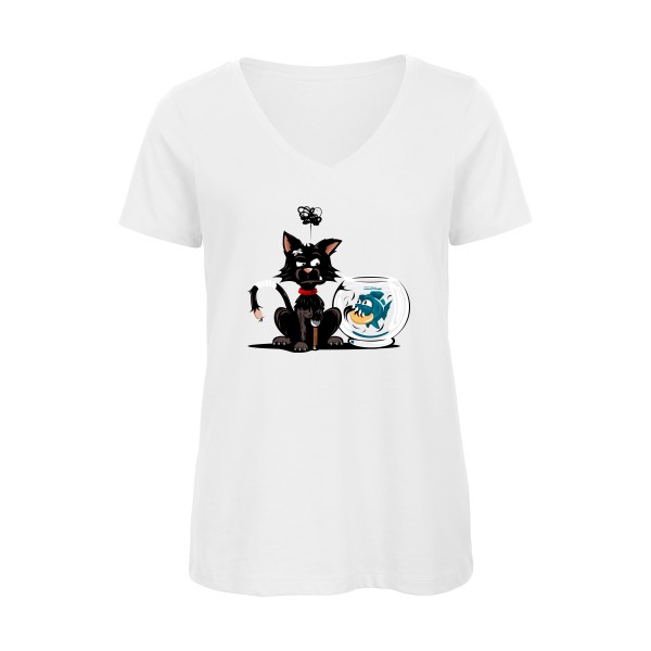 Piranha- T shirt chat et poisson - B&C - Inspire V/women 