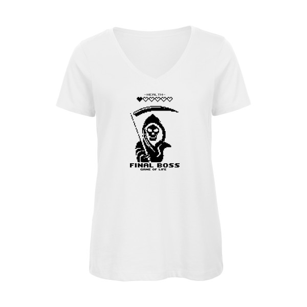 Destination Finale - T-shirt femme bio col V parodie  pour Femme - modèle B&C - Inspire V/women  - thème film vintage et dark side -