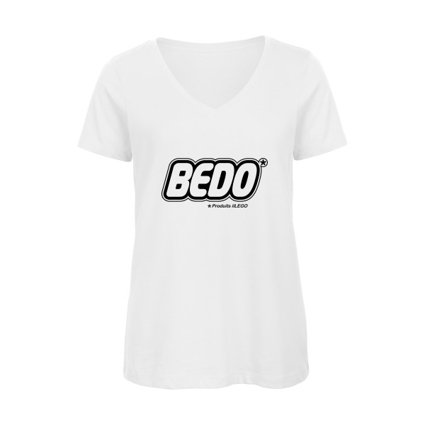 T-shirt femme bio col V original Femme  - Bedo - 