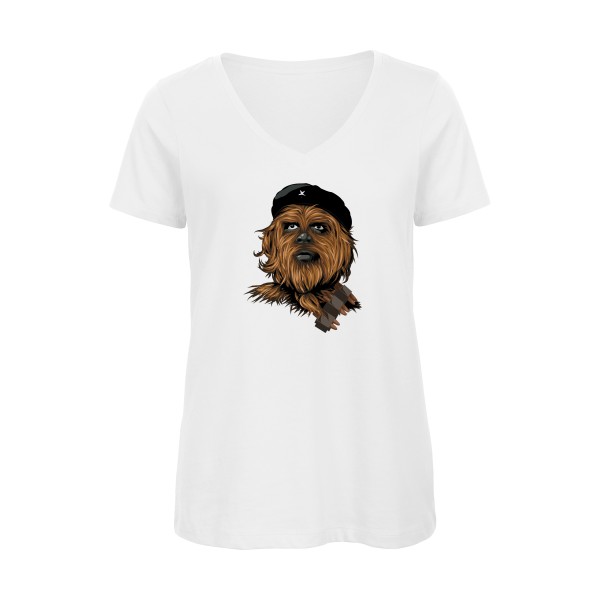 Chewie guevara -T-shirt femme bio col V  parodie Femme  -B&C - Inspire V/women  -thème  cinema - 