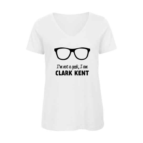 I am Clark Kent -T-shirt femme bio col V superman pour un look vintage
