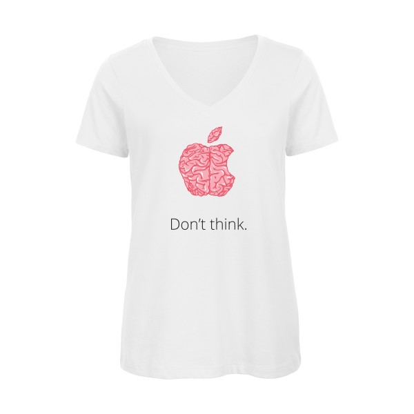 Lobotomie - T-shirt femme bio col V parodie marque Femme  -B&C - Inspire V/women  - Thème original et parodie -