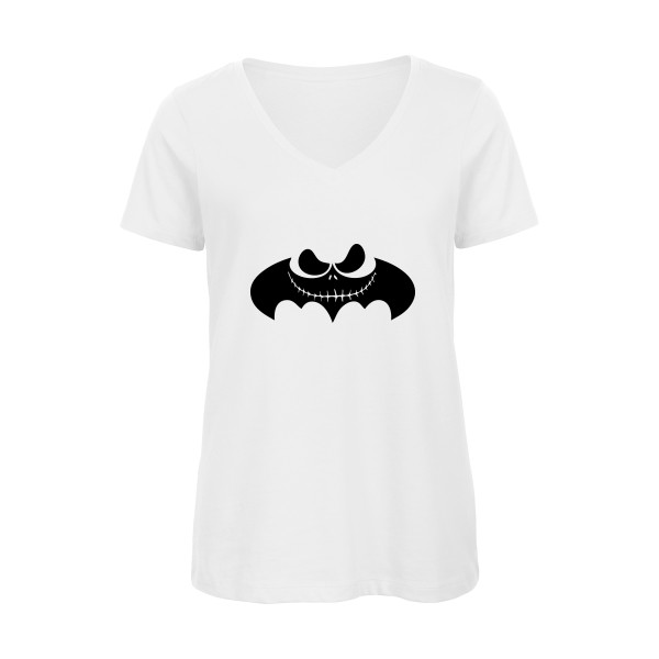 BATJACK - T-shirt femme bio col V drole pour Femme -modèle B&C - Inspire V/women  - thème parodie et cinéma -