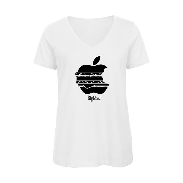 BigMac -T-shirt femme bio col V Geek- Femme -B&C - Inspire V/women  -thème  parodie - 