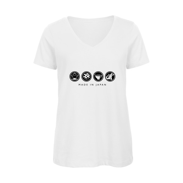 T-shirt femme bio col V Femme original - MADEINJAPAN !!! - 