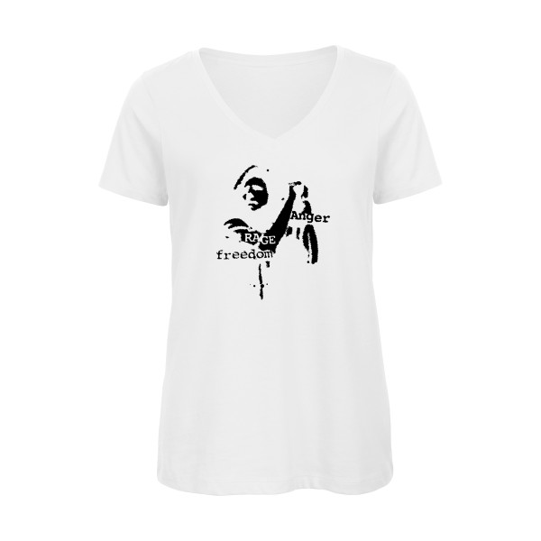T-shirt femme bio col V original Femme  - RATM(without star) - 