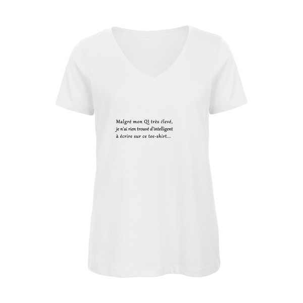 T-shirt femme bio col V original Femme  - QI - 