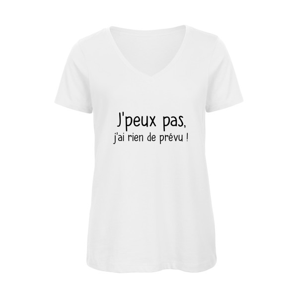 Je-peux-pas -T-shirt femme bio col V à texte - Femme -B&C - Inspire V/women  -thème  Geek - 