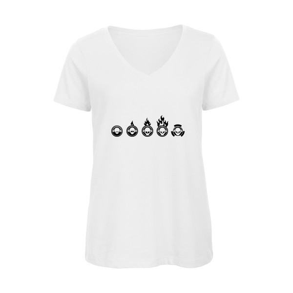 T-shirt femme bio col V original Femme  - hardstyle attak - 