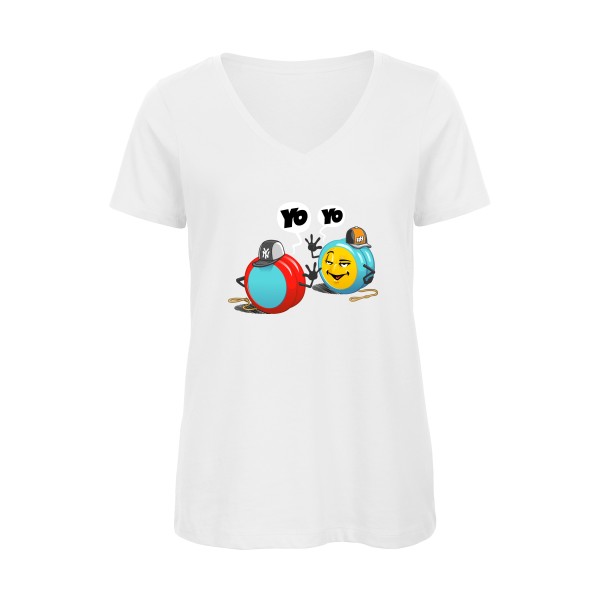 Yo Yo -T-shirt femme bio col V Geek Femme -B&C - Inspire V/women  -thème  Geek -