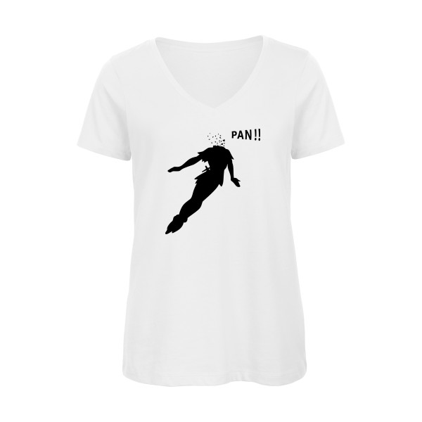 Peter -T-shirt femme bio col V humour noir Femme -B&C - Inspire V/women  -thème humour noir -