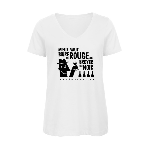 Mieux vaut - B&C - Inspire V/women  Femme - T-shirt femme bio col V à message - thème humour alcool -