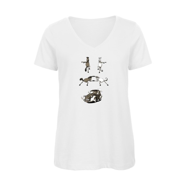Fusion -T-shirt femme bio col V 2 cv -B&C - Inspire V/women  -thème automobile -