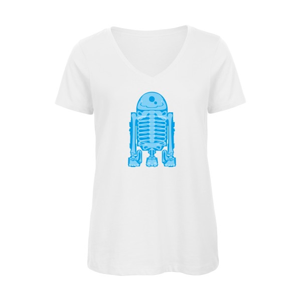 Droid Scan - T-shirt femme bio col V robot pour Femme -modèle B&C - Inspire V/women  - thème science fiction-