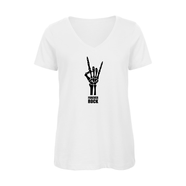 Forever Rock !!! - B&C - Inspire V/women  Femme - T-shirt femme bio col V musique - thème rock  -