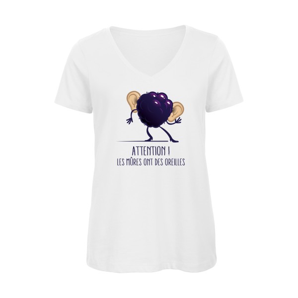 T-shirt femme bio col V rigolo-Mûres -B&C - Inspire V/women 