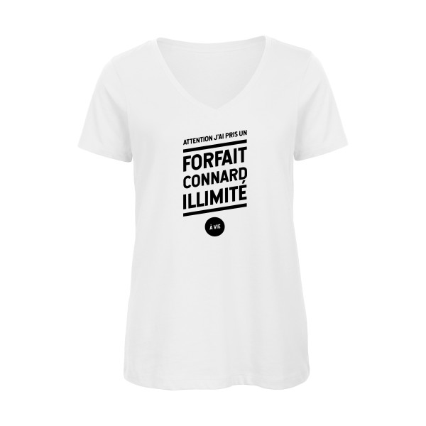 T-shirt femme bio col V - B&C - Inspire V/women  - Forfait connard illimité