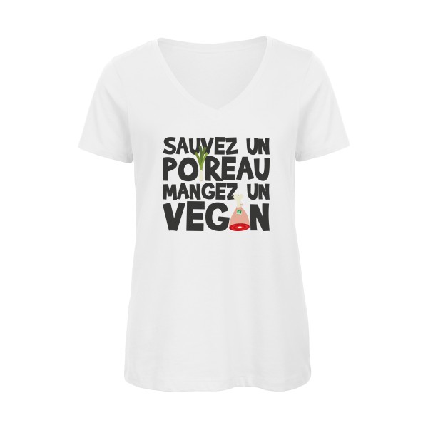 vegan poireau -B&C - Inspire V/women  - Tee-shirts message Femme -